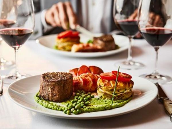 Flemings dish and wine pairing from their Destin, FL location