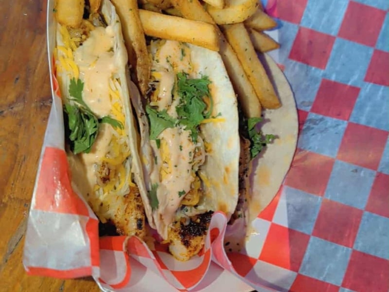 Fish tacos from Mudbugs in Gulf Shores, Alabama