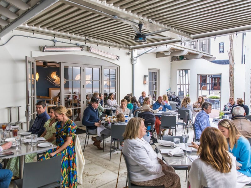 The al fresco dining at Edwards in Rosemary Beach, Florida