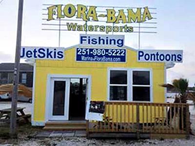 Boat access to FloraBama Ole River Bar on the Alabama Florida line