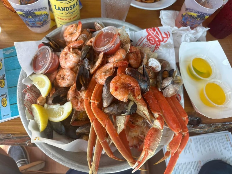 A seafood plate from AJs Grayton Beach