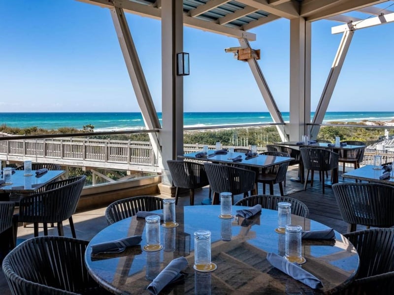 Outdoor seating at Fish Out of Water in Santa Rosa Beach, Florida