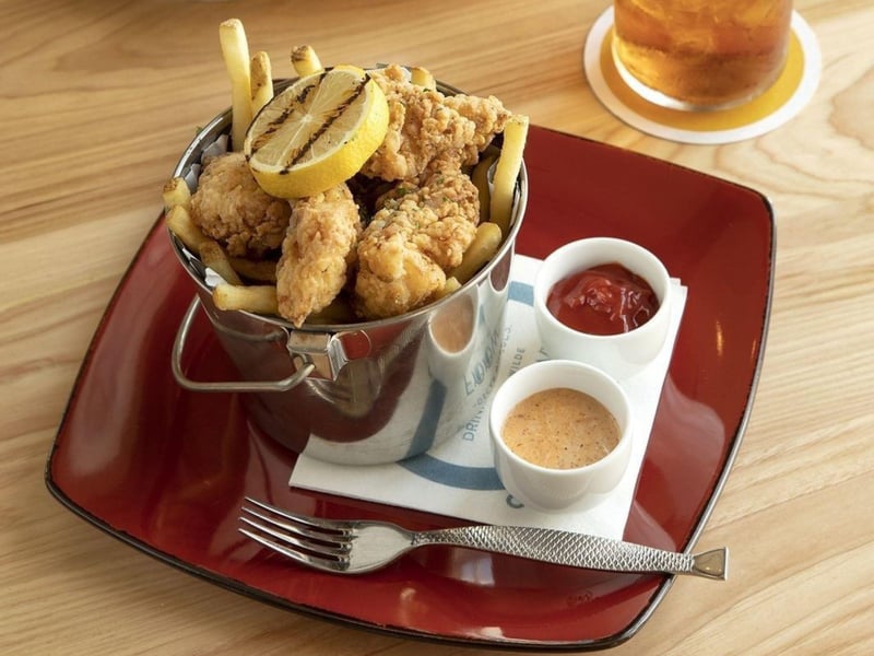 A shrimp basket at Fish Out of Water in WaterColor