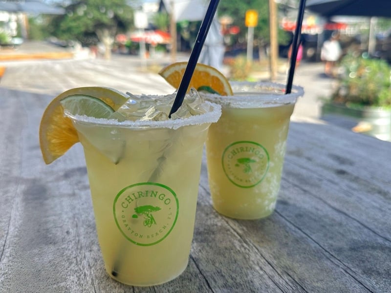 Two margaritas from Chiringo in Santa Rosa Beach, Florida