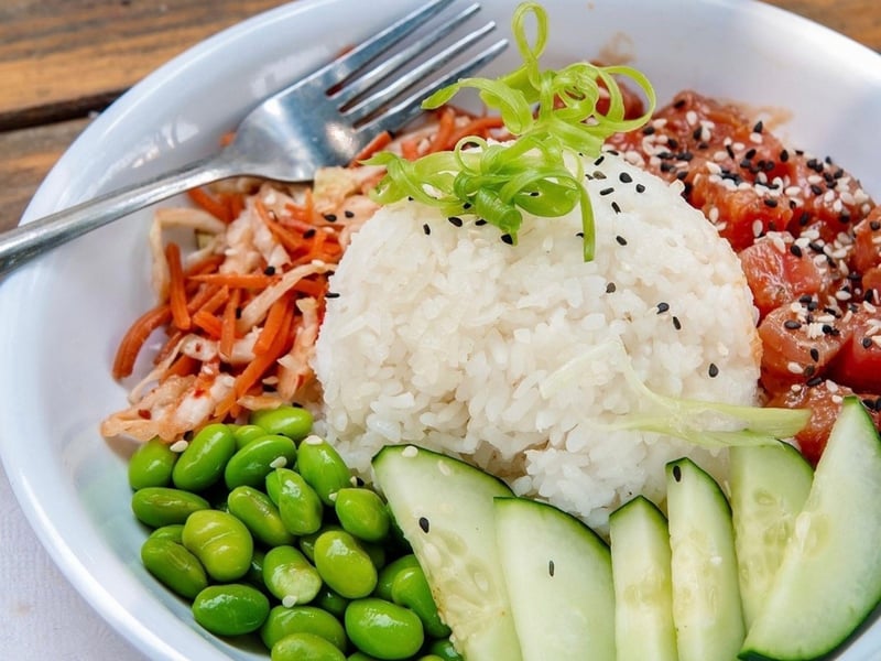 The Tuna Poke Bowl at Chiringo in Santa Rosa Beach, Florida