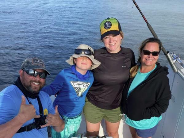 A charter group on board the 22 boat