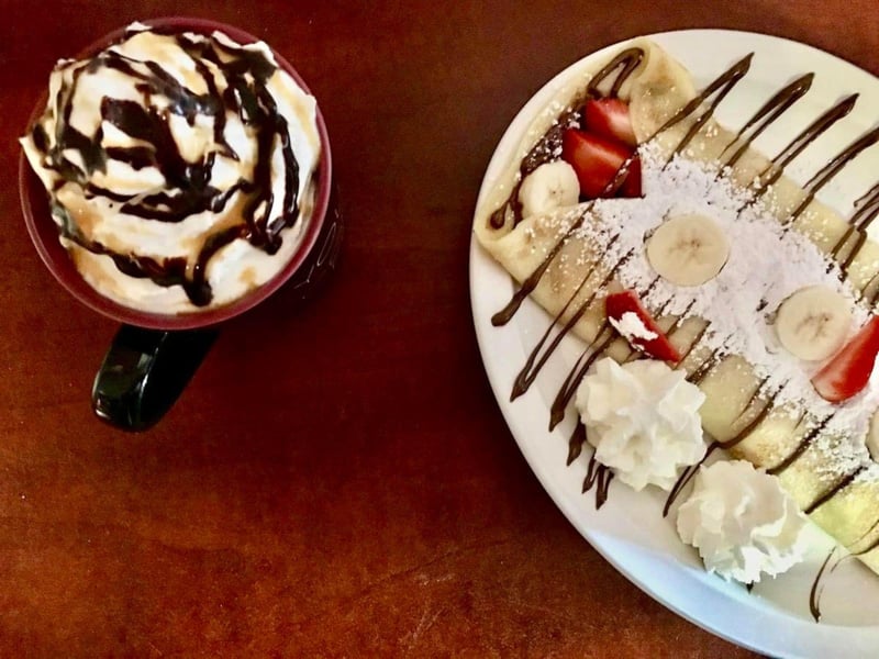 A crepe and specialty coffee from Capriccio Cafe in Destin, Florida