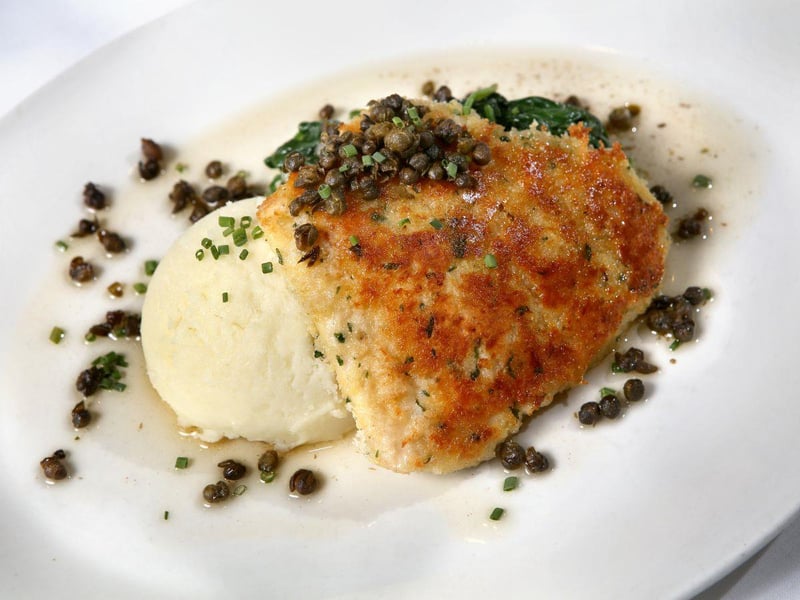 The Gouper Piccata with a parmesean crust