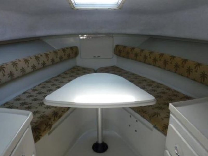 The comfy interior of Karma Charters LLC