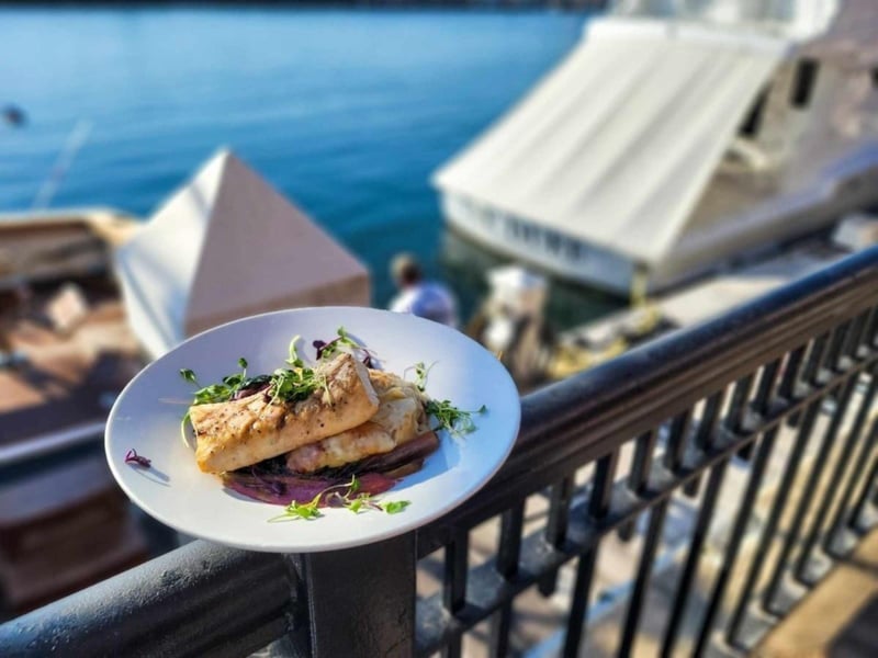 A seafood dish on the patio at Jacos Bar  Grille in Pensacola, Florida