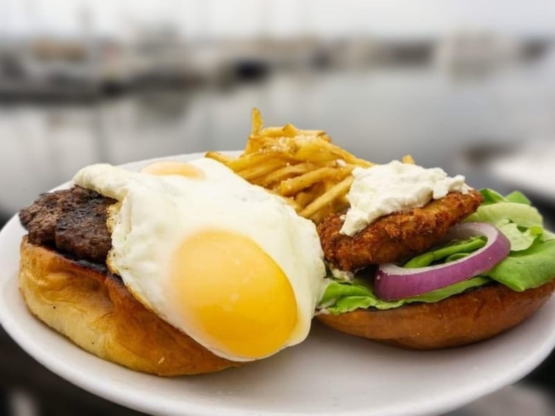 The Bloody Mary burger at Jacos Bar  Grille in Pensacola, Florida
