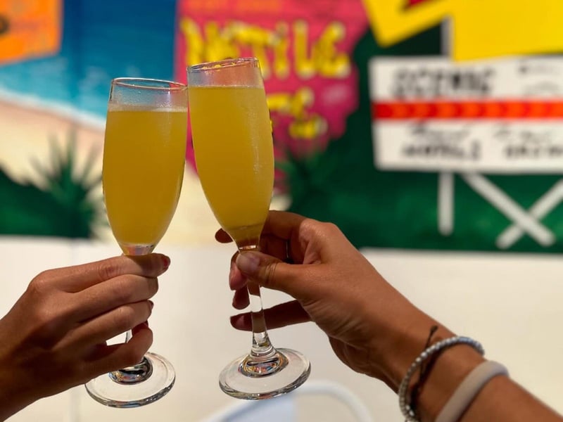 Two mimosas from Native Cafe in Pensacola Beach, Florida