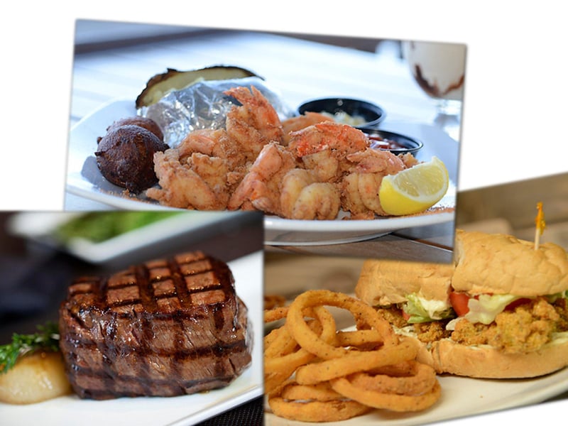 Three different paltes from Perdido Key Oyster Bar  Marina in Pensacola, Florida