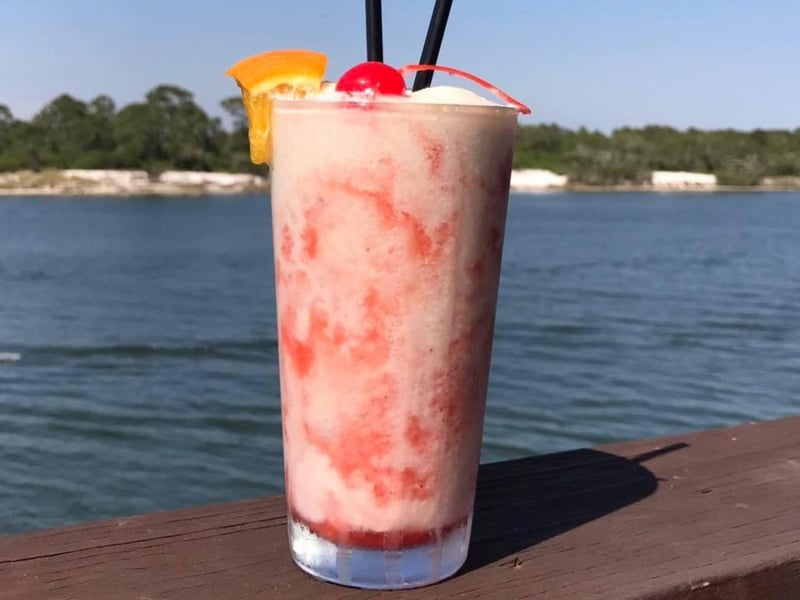 A bushwacker special at Perdido Key Oyster Bar  Marina in Pensacola, Florida