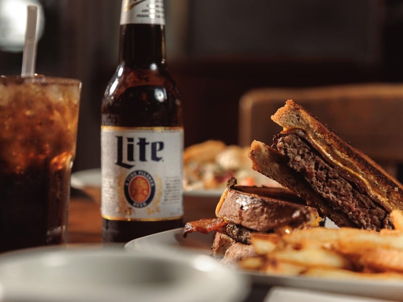 Beer and a sandwich from Seville Quarter in Pensacola, Florida