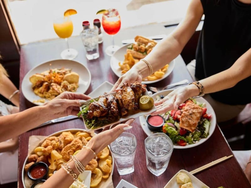 A table spread at the Fish House in Pensacola, Florida