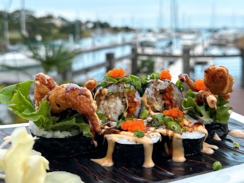 A sushi roll from the Fish House in Pensacola, Florida