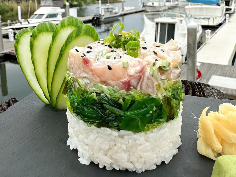 A seafood and rice dish at The Fish House