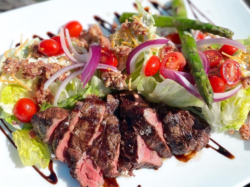 A steak salad at The Fish House in Pensacola, Florida