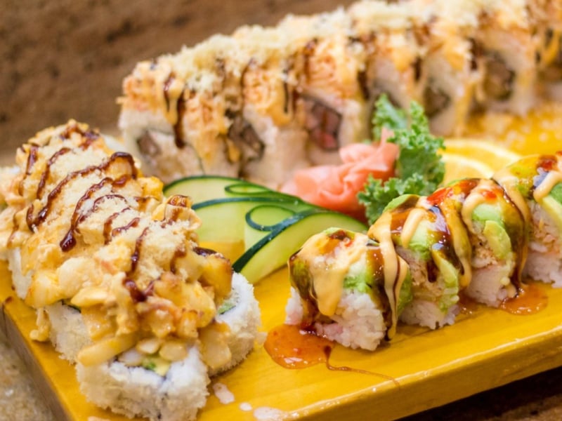 A sushi roll from Tokyo Japanese Steakhouse