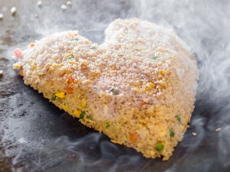 Fried rice on the grill at Tokyo Japanese Steakhouse in Pensacola, Florida