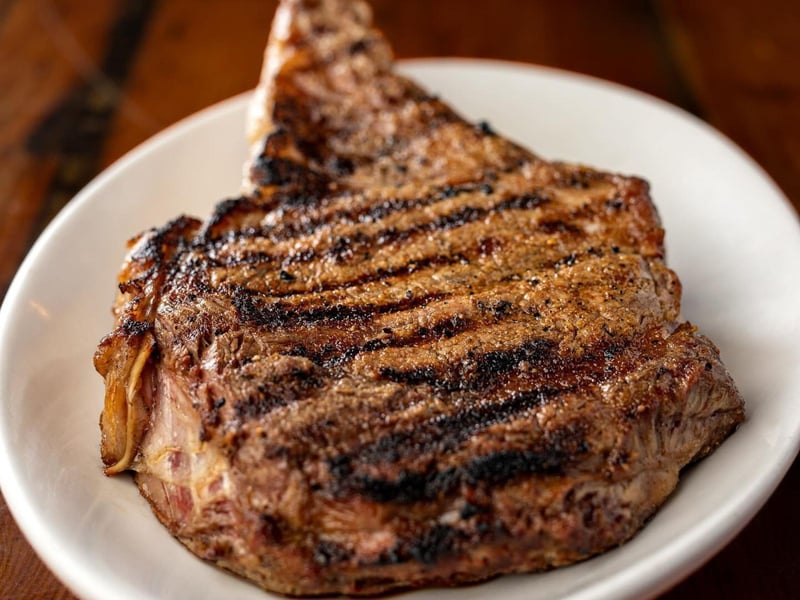 A steak from Captain Andersons Restaurant in Panama City Beach, Florida