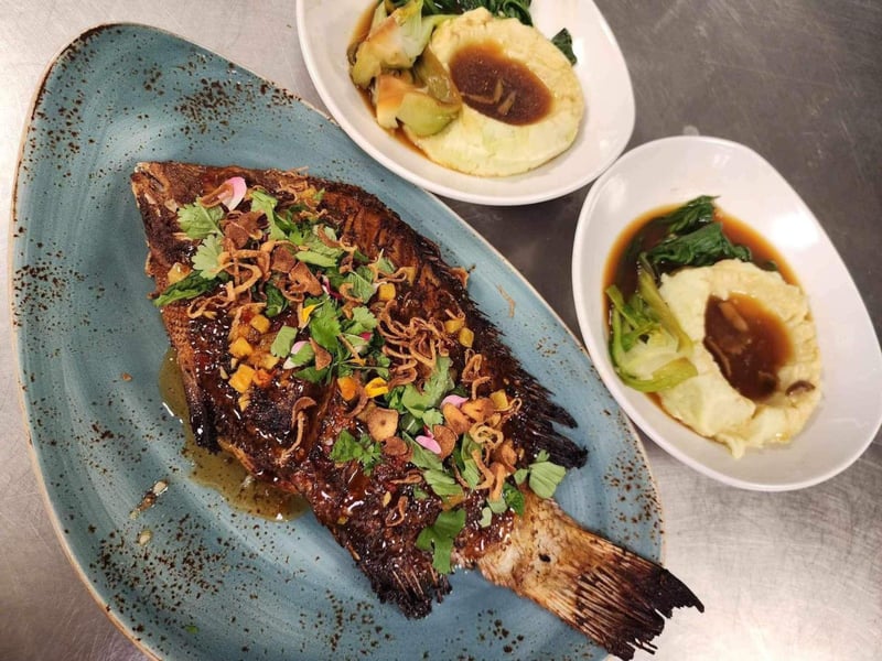 Freshly cooked fish at The Grand Marlin of Panama City Beach