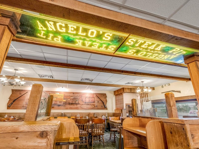 The interior of Angelos Steak Pit in Panama City Beach, Florida