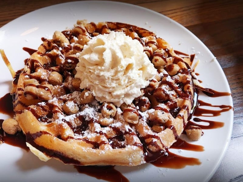 The cookie dough waffle at Another Broken Egg Cafe