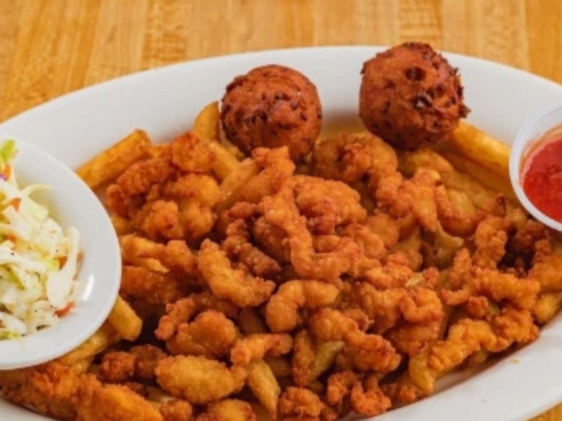 The Fried Clam Strips with Coleslaw