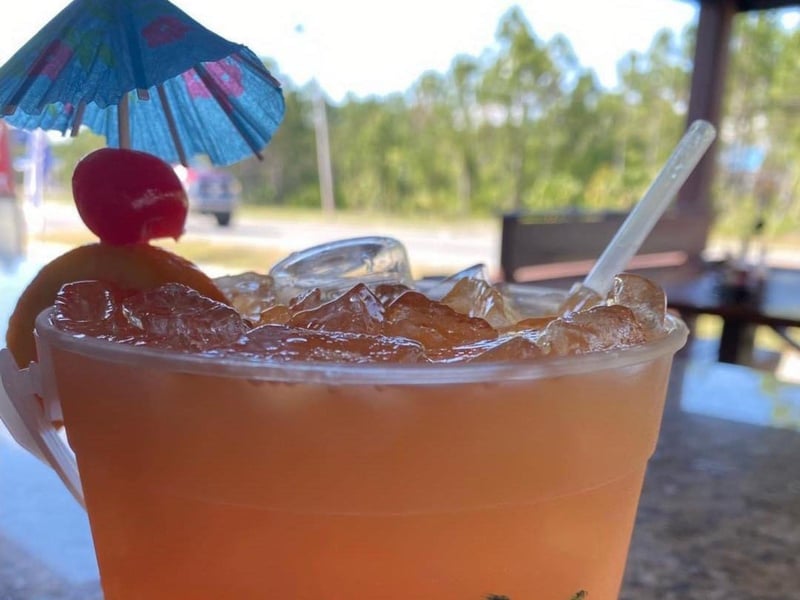 A 32 oz drink bucket at Billys in Panama City Beach, Florida