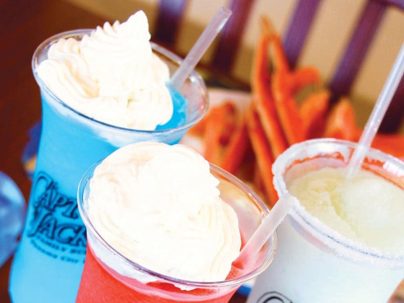 Cocktails with whipped cream at Captain Jacks Family Buffet