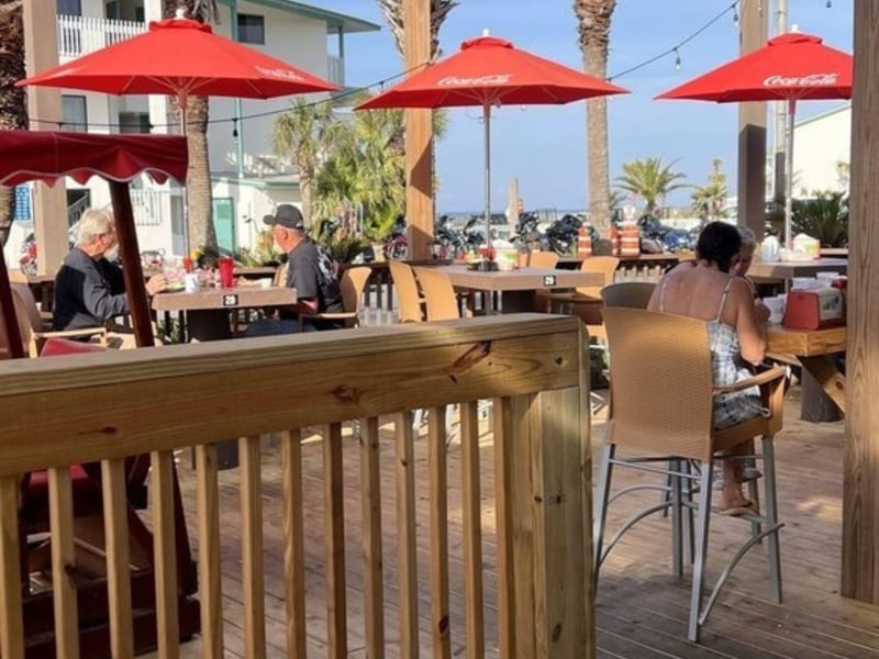 The patio at Coconuts Restaurant in Panama City Beach, Florida