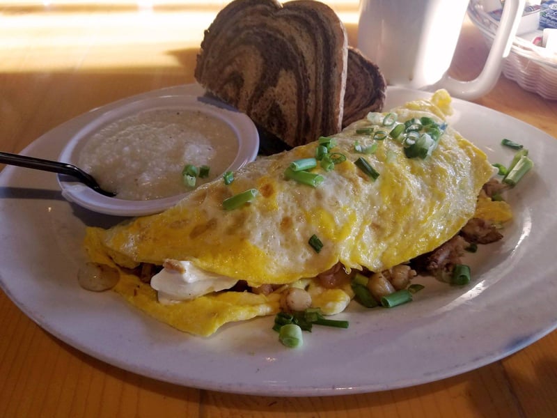 An omlette from Coconuts Restaurant in Panama City Beach, Florida