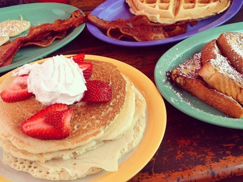 Waffles and pancakes at Coconuts Restaurant
