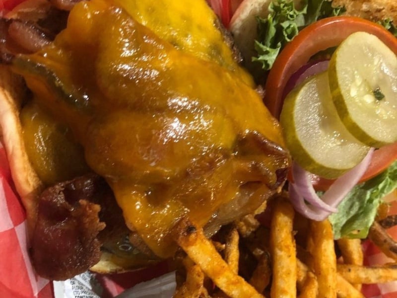 The cheeseburger at Coconuts Restaurant in Panama City Beach, Florida