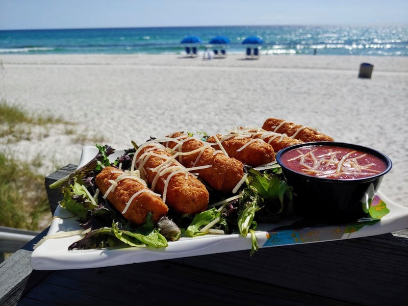 Fried cheese sticks with marinara
