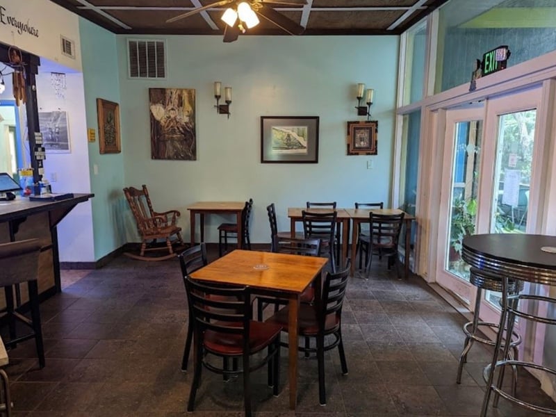 The dining room at Lotus Cafe and Juice Bar