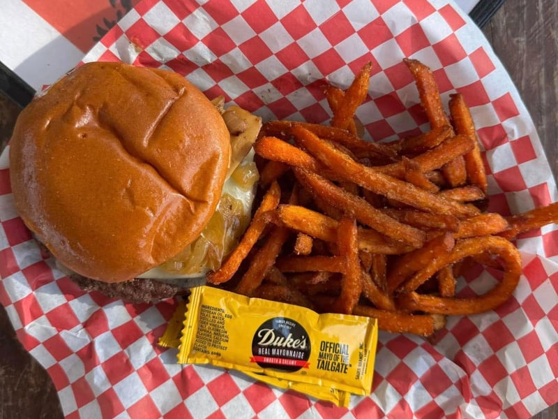 A burger from Patches in Panama City Beach, Florida