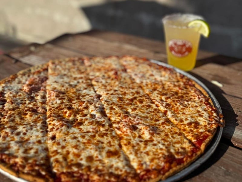 The cheese pizza and a margarita from Patches Pub  Grill