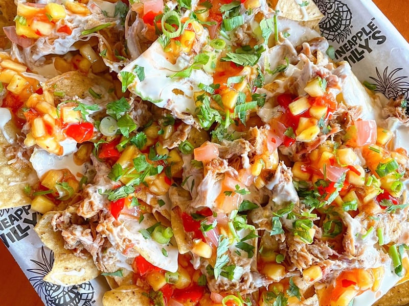 Loaded nachos from Pineapple Willys in Panama City Beach, Florida