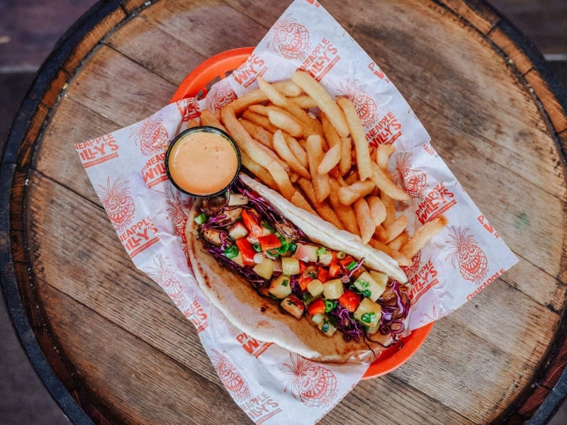 The Groupah Chalupah with pineapple salsa from Pineapple Willys