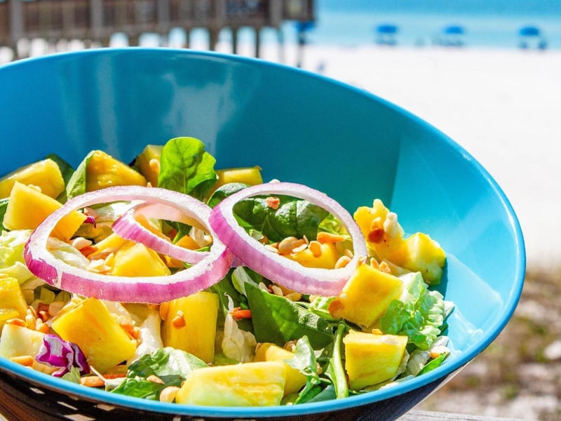 A Caribbean salad from Pineapple Willys in Panama City Beach, Florida