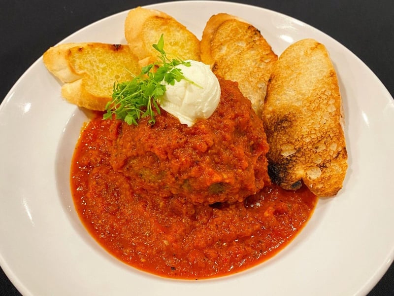 A Waygu meatball from Saltwater Grill in Panama City Beach, Florida
