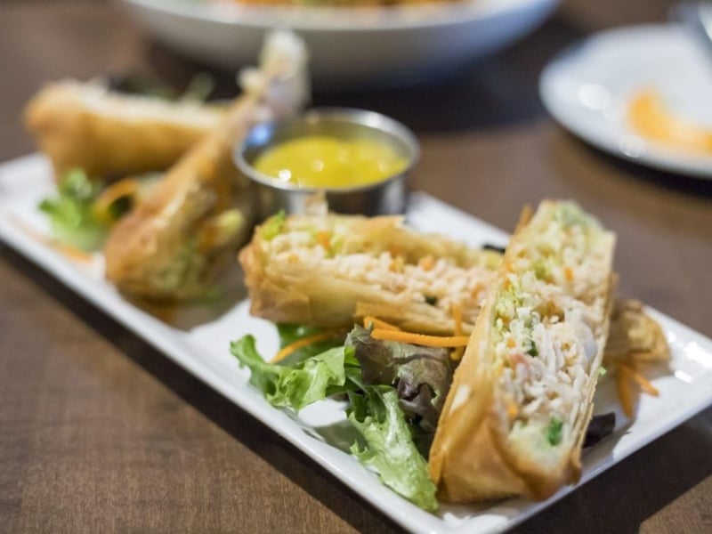 The lobster spring rolls at Saltwater Grill
