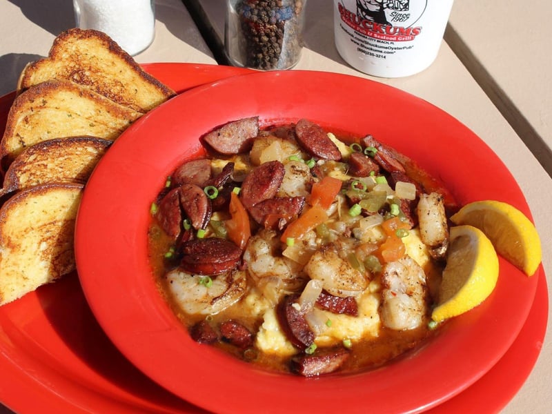 The shrimp and grits from Shuckums in Panama City Beach, Florida