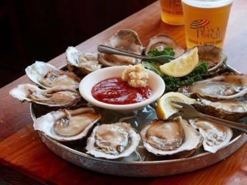 Raw oysters at the Back Porch in Panama City Beach, Florida