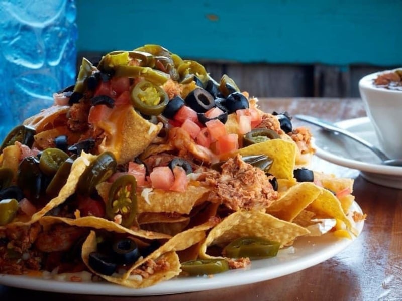 Seafood nachos at The Back Porch