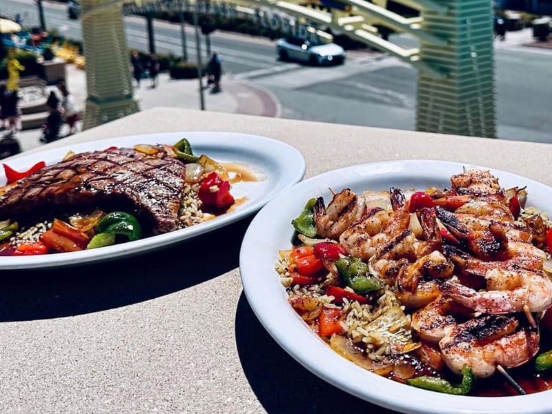 Seafood and steak dishes at The Back Porch