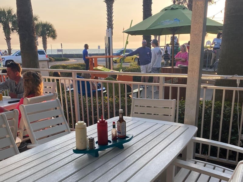 An outdoor table at The Back Porch in Panama City Beach, Florida